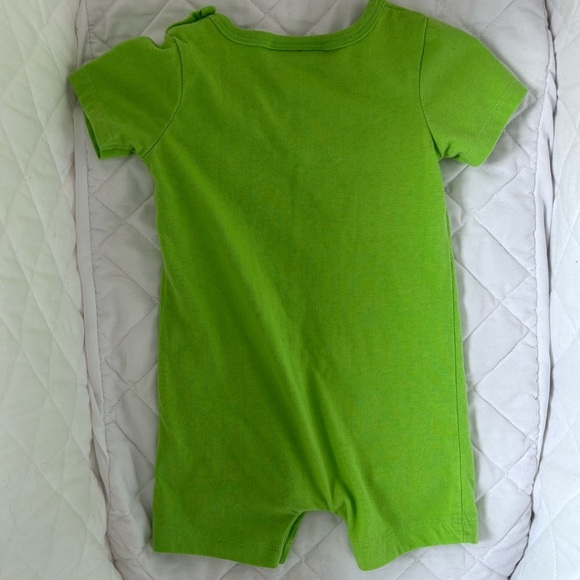 ⭒ 6-12M Nickelodeon Two Ninja Turtles 2015 Green Rompers Pyjamas Striped ⭒ - Picture 4 of 11